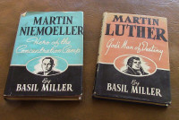 2 Books, Martin Luther, Martin Niemoeller, by Basil Miller, 1952