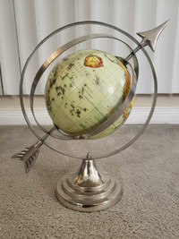 Earth globe with arrow