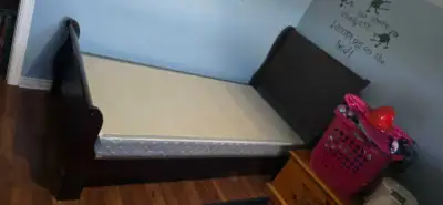 Dark brown twin sleight bed, View more