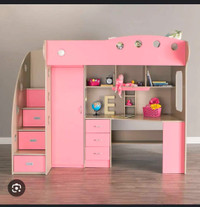 Nika Loft Bed Pink