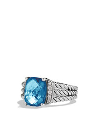 David Yurman Petite Wheaton®   Topaz  Bleu et Diamant
