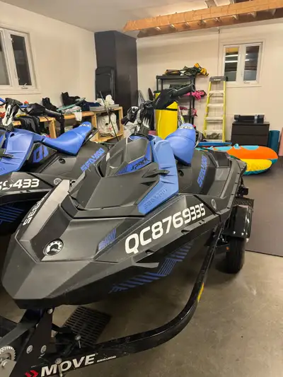 2 Seadoo Spark Trixx 2 up for sale with dual trailer, one has 37 hours and the other has 35h50min of...