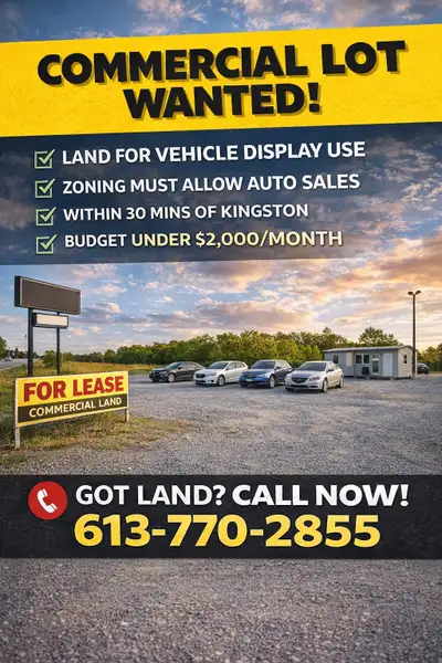 Established automotive professional seeking commercial lot or outdoor yard space for lease within 30...