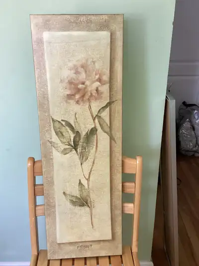 Measurement: 35 ¾” L x 11 ¾” W. Custom framed, beautiful Pink Rose.   If you're seeing this ad, then...