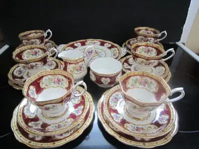 $150.00 for these beautiful pieces listed below of Royal Albert LADY HAMILTON fine bone china 6 tea...