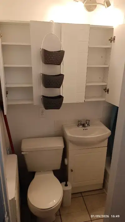 It's pretty big apartment for one person, basement type, windows above the ground and this side face...