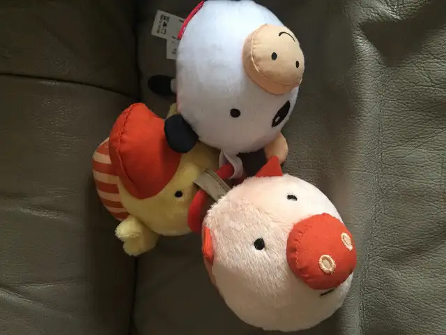 3 baby/infant animal plush heads toys62864744119043123