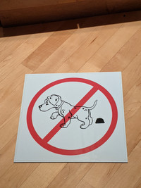 “No Dog Pooping'” Professional Grade Plastic Sign