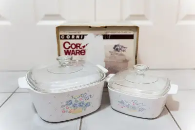 Vintage Corning Ware - 2 Piece Saucepan/Casserole Set, View more