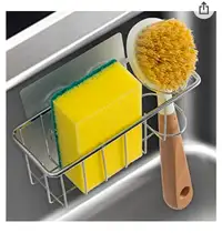 3-in-1 Sink Sponge Holder for Kitchen，Brush Storage Rack Dishclo