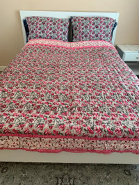 Pink : Handmade Cotton Quilt : Christmas Gift