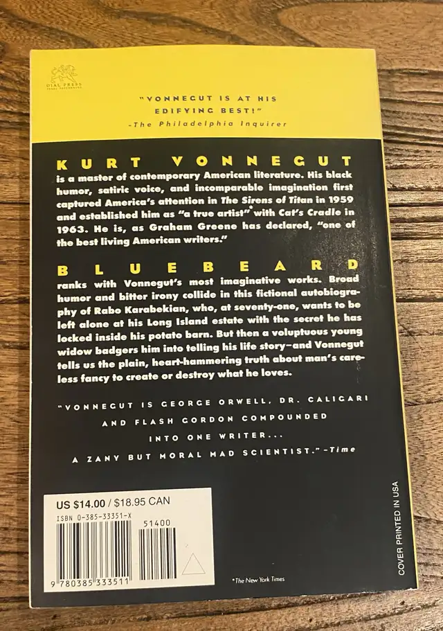 Bluebeard by Kurt Vonnegut  in Fiction in Mississauga / Peel Region - Image 3