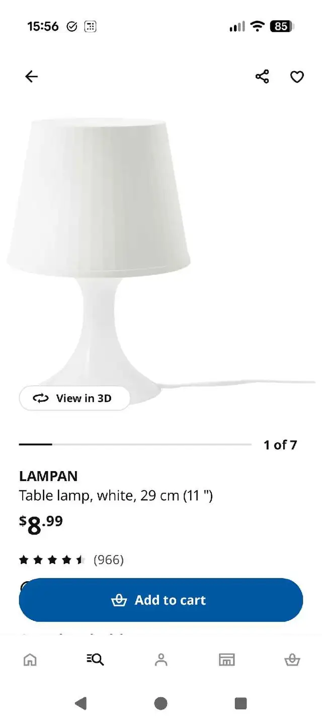 Ikea - Bedside lamp with bulb in Indoor Lighting & Fans in Ottawa - Image 2