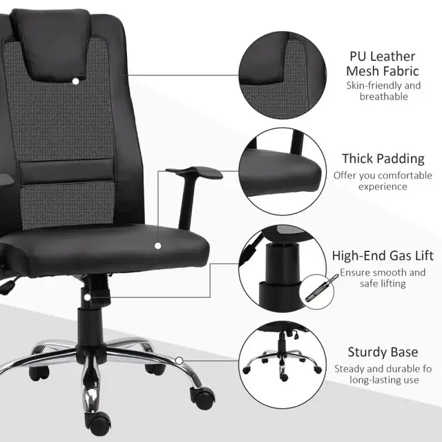 Ergonomic mesh high back Office Chair with Thick Padded Headrest in Chairs & Recliners in Markham / York Region - Image 5