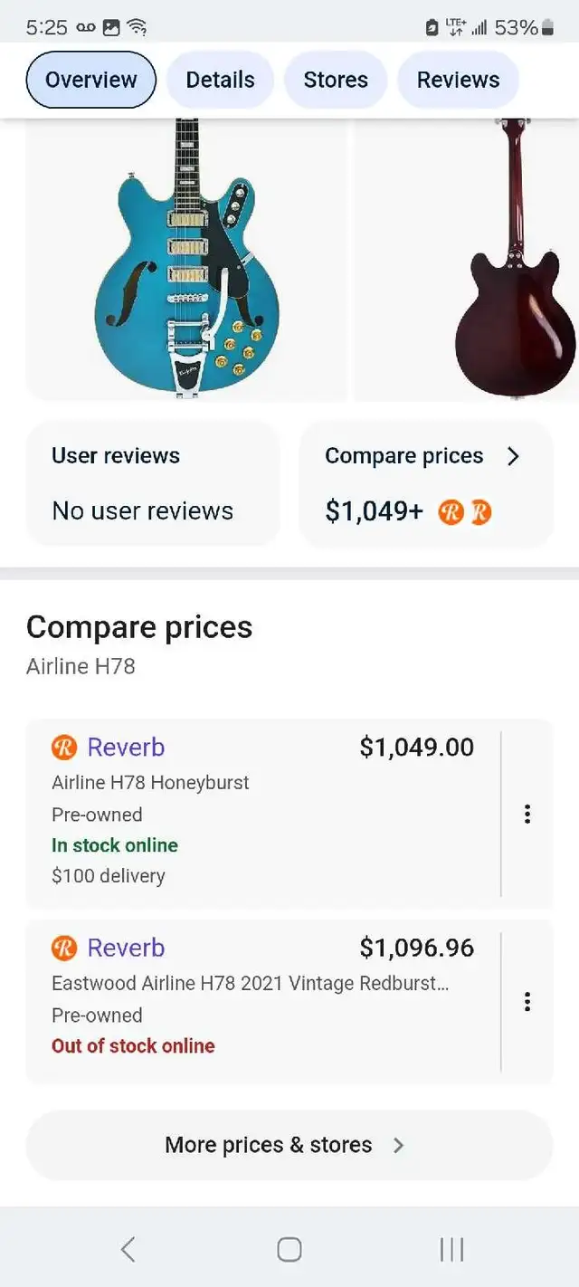 Eastwood airline H78 guitar and case  in Guitars in Oakville / Halton Region - Image 11