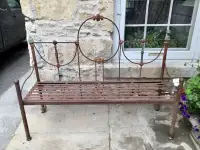 Antique Wrought Iron Bed GARDEN BENCH Handmade One of a Kind