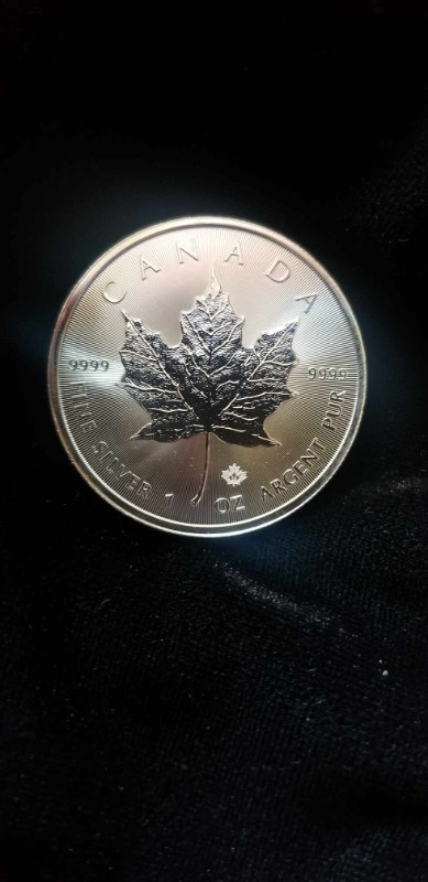 1 oz silver coins Canadian Maple Leaf 2022 in Arts & Collectibles in Fort McMurray - Image 3
