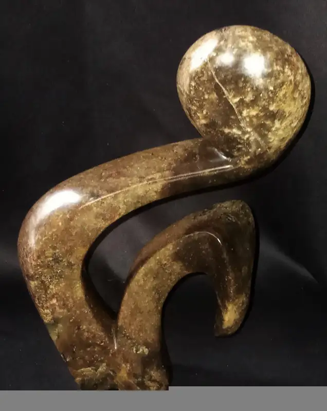 RARE Hand Carved Shona Stone 'Flower' Sculpture by Onias Mupumha in Arts & Collectibles in London - Image 4