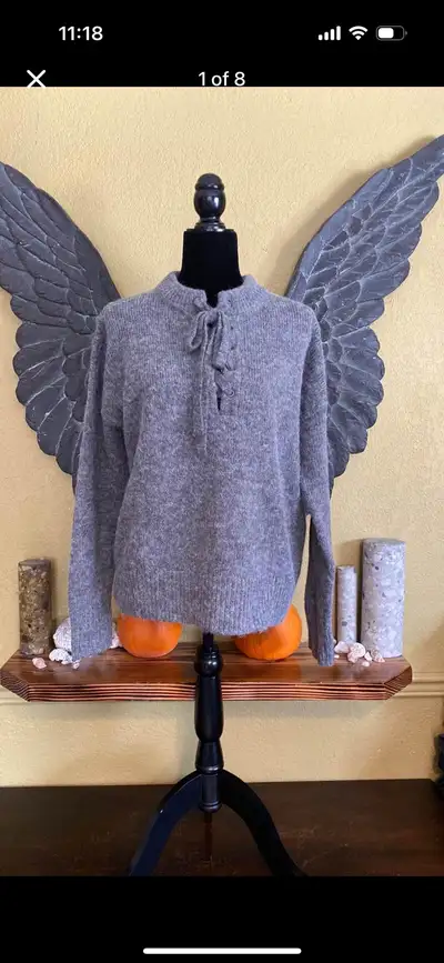 Buffalo Wool Sweater With Chest Tie, View more