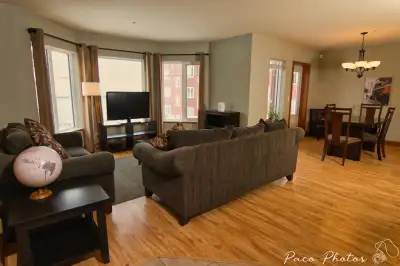 Spacious, downtown condo available September 1st. The apartment includes a large open space with 2 b...