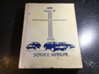 1992 Lincoln Mark VII Shop Manual LSC Bill Blass 5.0L EFI HO