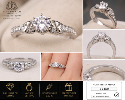 Ring-09-WGT-6-New White Gold Tone CZ Wedding Ring, View more