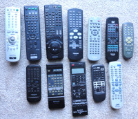 12 Vintage Remote Controls - SONY, Toshiba, Hitachi & JVC