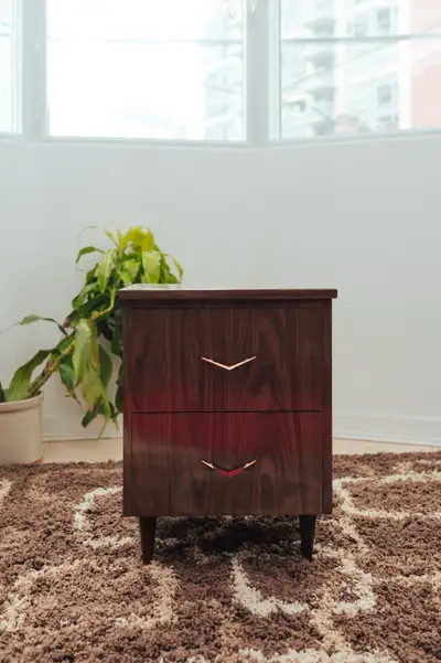 Midcentury Vintage 2-Drawer Nightstand, View more
