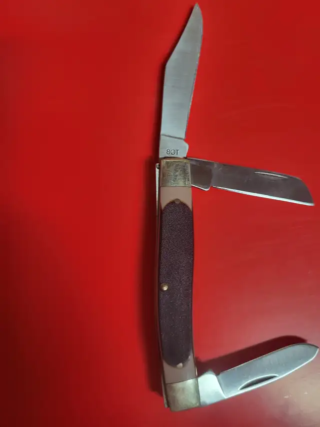 OLD TIMER Schrade 3 Blade Pocket Knife 80T509912277435688964