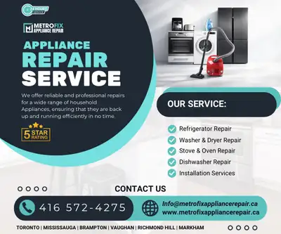 Appliance Repair – Toronto & GTA | Certified & Warranted, View more