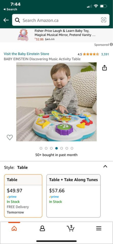 BABY EINSTEIN Discovering Music Activity Table in Toys in City of Toronto - Image 3