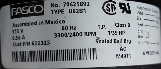 FASCO Draft Inducer Motor – Model 70625892 - M039 in Heating, Cooling & Air in City of Toronto - Image 4