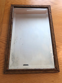 Antique Framed Beveled Mirror 
