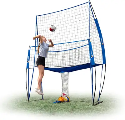 Volleyball rebounder is in great condition. Used once, comes with all parts and accessories Features...