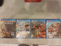4 PS4 games for sale (3 new, 1 used)