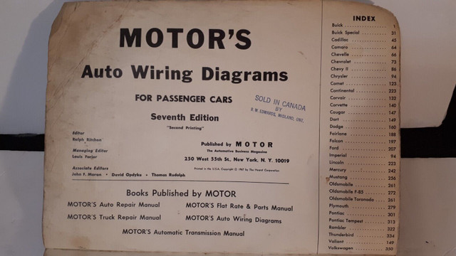 Vintage Motor's Auto Wiring Diagrams 7th Edition, for 1963 - 67 in Other in Cambridge - Image 2
