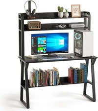 Desk with Hutch 47 Inch 3-Tier Shelves