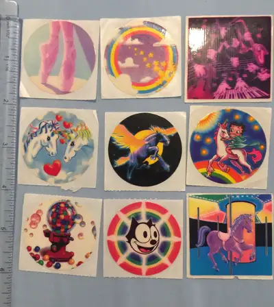 9 Lisa Frank stickers never used from the 1980s, View more