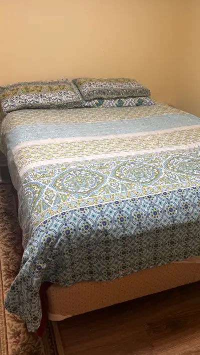 Queen Mattress and Box Spring and frame , View more