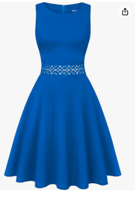 Blue vintage party prom dress