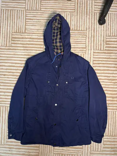 Fred Perry Mens Parka Jacket Size XL Navy Casuals Terraces, View more