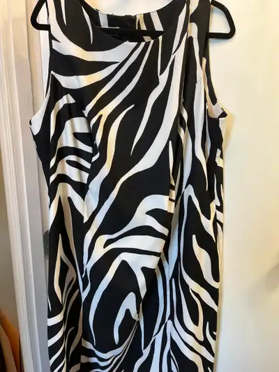 Woman's Black & White Zebra Stripped Dress - Size 22W, View more