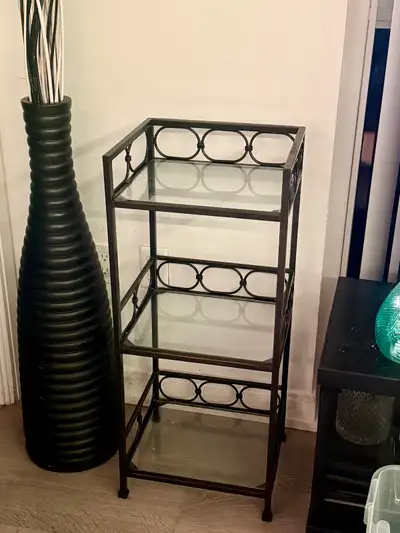 Beautiful 3 Tier Metal /Glass Side Table, View more