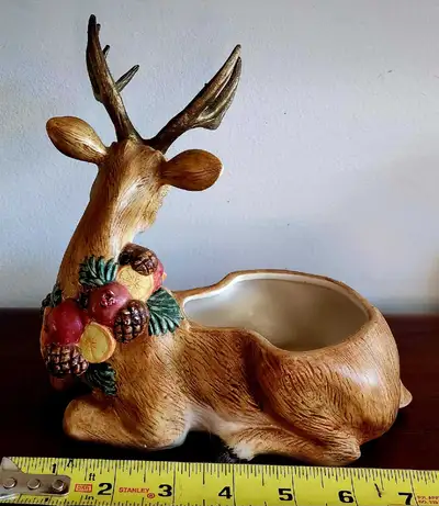 Fitz and Floyd Christmas Deer Planter, View more