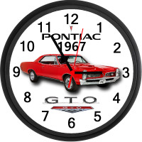 1967 Pontiac GTO (Regimental Red) Custom Wall Clock - Brand New