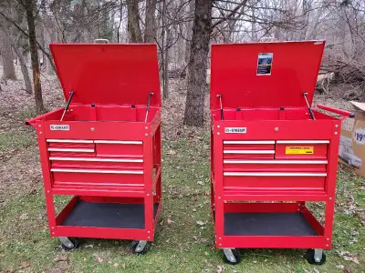 Red Blue & Black New & Used 5 Drawers US General Tool Cart, View more