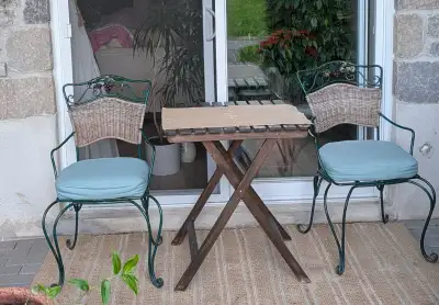 Wrought Iron Patio Set - Swiss Quality - Table & 6 chairs/ $1000, View more