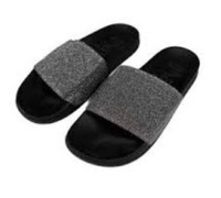 NEW Women's "Mad Love" Black Glitter Slide Sandals - Size 8
