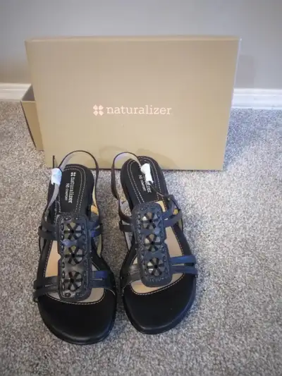 Women's Black Leather Sandals, View more
