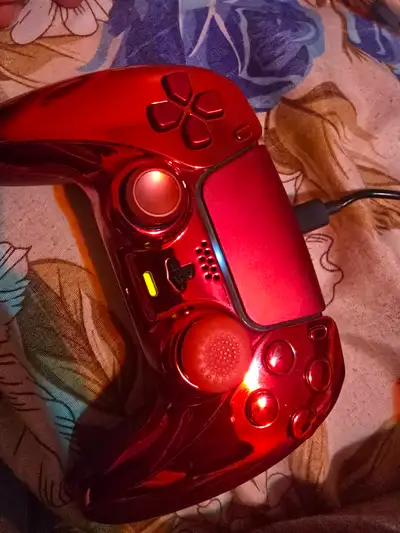 Ps5 chrome red modded controller, View more